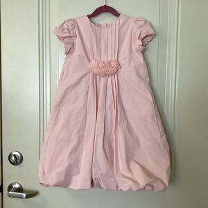 DownEast Light Pink Puff Sleeve Bubble Dress SZ 6 EUC